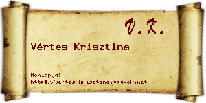 Vértes Krisztina névjegykártya